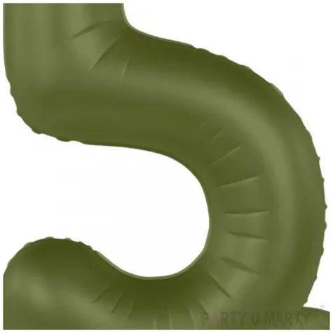 balon foliowy cyfra 5 stojaca oliwkowy folat 34 dgt