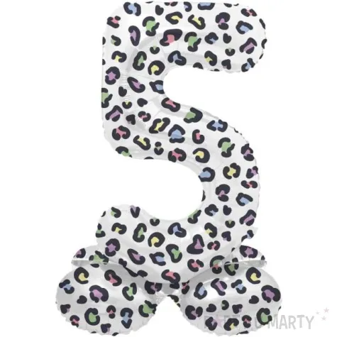 balon foliowy cyfra 5 stojaca panterka folat 28 dgt
