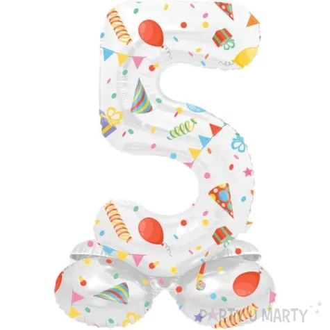 balon foliowy cyfra 5 stojaca party folat 17 dgt