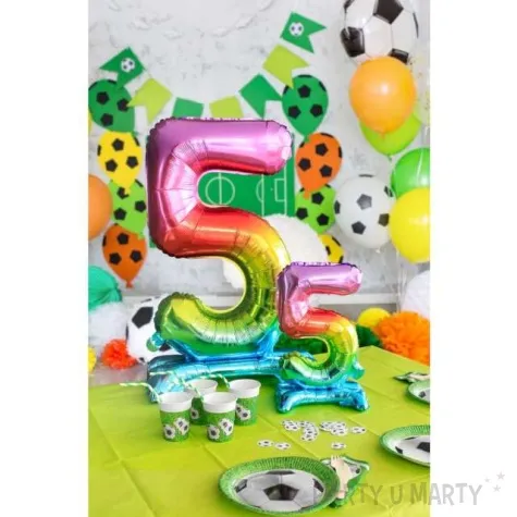 balon foliowy cyfra 5 stojaca teczowy godan 15 dgt