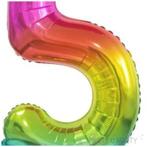 balon foliowy cyfra 5 stojaca teczowy godan 29 dgt