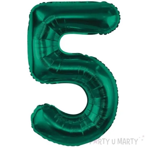 balon foliowy cyfra 5 zielony butelkowy godan 33 dgt