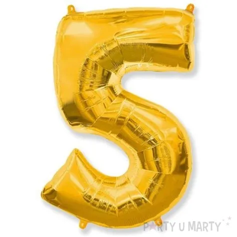 balon foliowy cyfra 5 zloty flexmetal 34 dgt