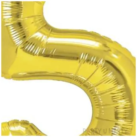 balon foliowy cyfra 5 zloty partypal 16 dgt