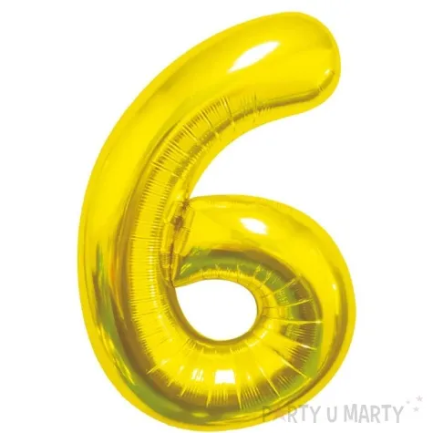 balon foliowy cyfra 6 beauty and charm zloty godan 33 dgt