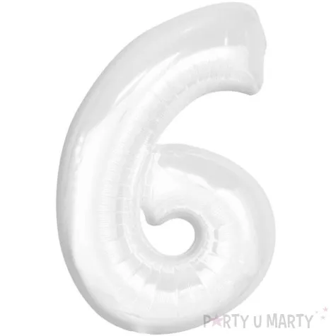 balon foliowy cyfra 6 beauty charm bialy godan 36 dgt
