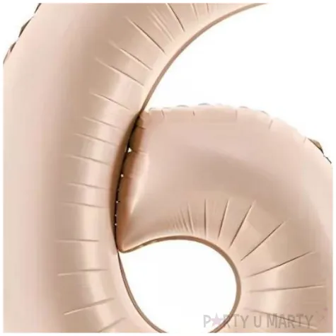 balon foliowy cyfra 6 bezowy ciemny partydeco 34 dgt