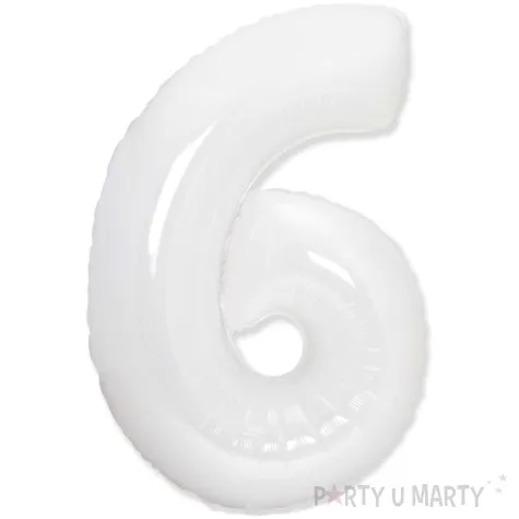 balon foliowy cyfra 6 bialy flexmetal 33 dgt