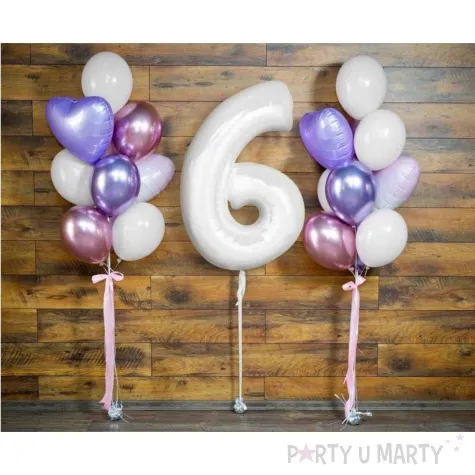 balon foliowy cyfra 6 bialy godan 36 dgt