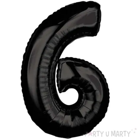 balon foliowy cyfra 6 czarny amscan 26 dgt