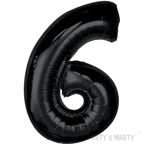 balon foliowy cyfra 6 czarny godan 36 dgt