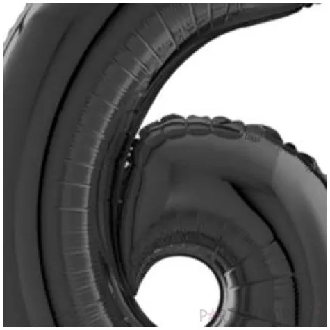 balon foliowy cyfra 6 czarny grabo 26 dgt