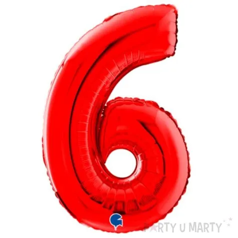 balon foliowy cyfra 6 czerwony grabo 26 dgt