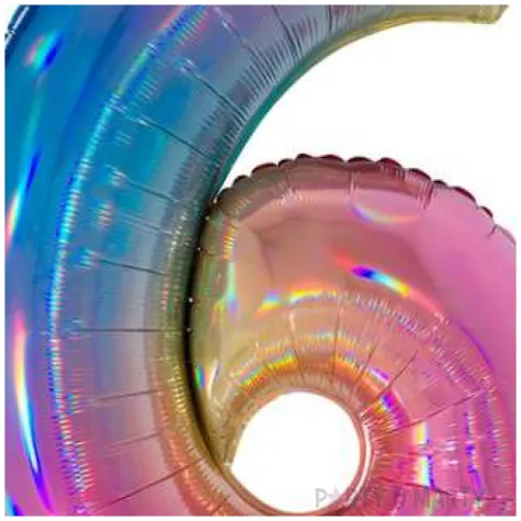 balon foliowy cyfra 6 holo teczowy grabo 40 dgt