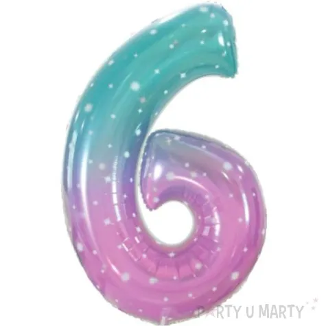 balon foliowy cyfra 6 kosmos teczowy godan 31 dgt