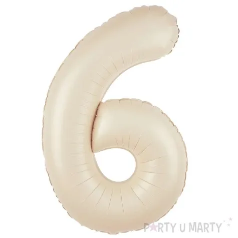 balon foliowy cyfra 6 kremowy 39 dgt