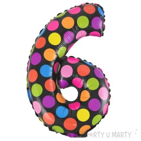 balon foliowy cyfra 6 kropki oem 16 dgt
