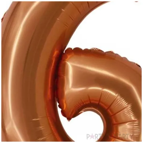 balon foliowy cyfra 6 miedziany godan 30 dgt