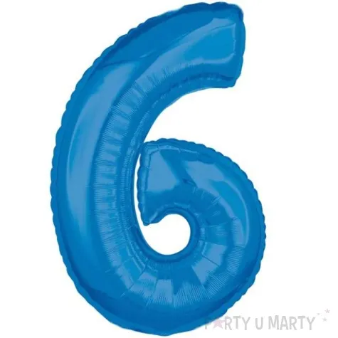 balon foliowy cyfra 6 niebieski amscan 26 dgt