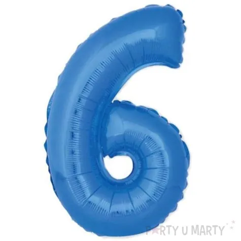 balon foliowy cyfra 6 niebieski godan 14 dgt