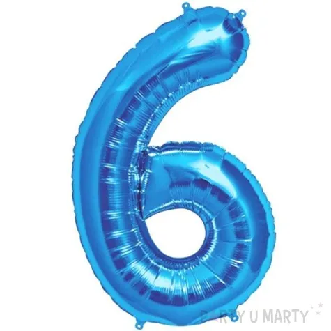 balon foliowy cyfra 6 niebieski oem 38 dgt