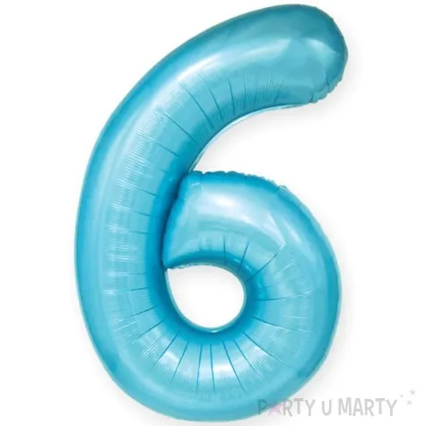 balon foliowy cyfra 6 niebieski partypal 39 dgt