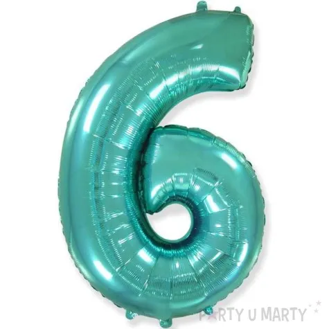 balon foliowy cyfra 6 niebieski tiffany flexmetal 34 dgt