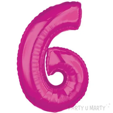 balon foliowy cyfra 6 rozowy amscan 26 dgt