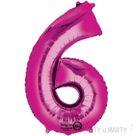 balon foliowy cyfra 6 rozowy amscan 34 dgt