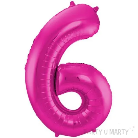 balon foliowy cyfra 6 rozowy folat 34 dgt