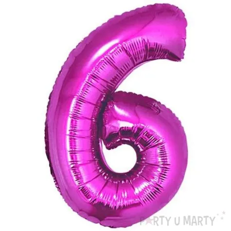 balon foliowy cyfra 6 rozowy godan 34 dgt