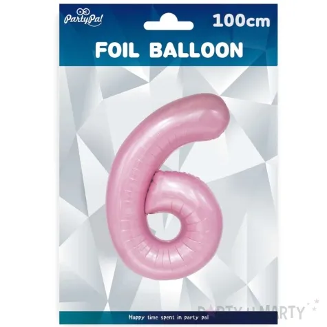 balon foliowy cyfra 6 rozowy partypal 39 dgt