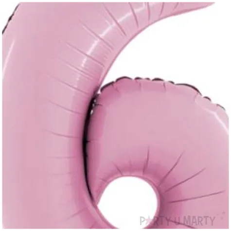 balon foliowy cyfra 6 rozowy pastel grabo 26 dgt