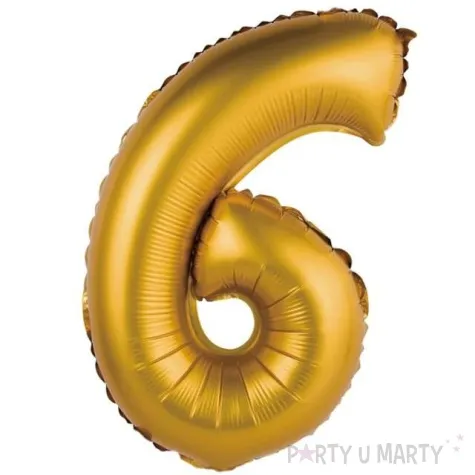 balon foliowy cyfra 6 satynowa zloty godan 14 dgt