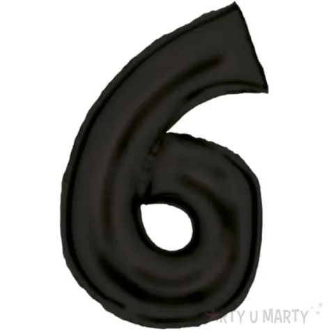 balon foliowy cyfra 6 satynowy czarny amscan 34 dgt