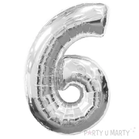 balon foliowy cyfra 6 srebrny amscan 34 dgt