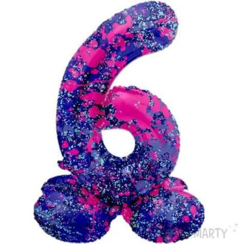 balon foliowy cyfra 6 stojaca galaxy splash folat 17 dgt