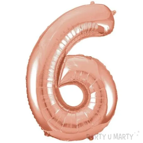 balon foliowy cyfra 6 szampanski unique 34 dgt