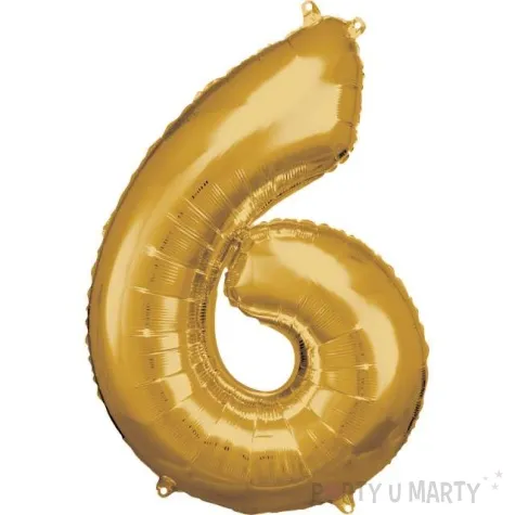 balon foliowy cyfra 6 zloty amscan 34 dgt