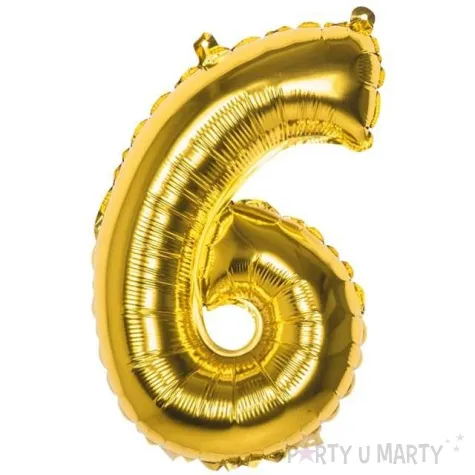 balon foliowy cyfra 6 zloty boland 14 dgt