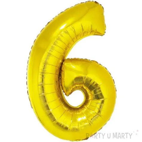 balon foliowy cyfra 6 zloty godan 14 dgt