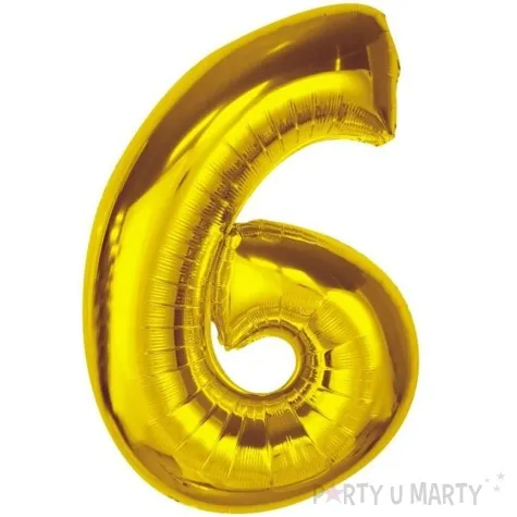 balon foliowy cyfra 6 zloty godan 36 dgt