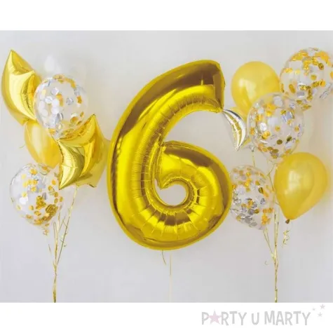 balon foliowy cyfra 6 zloty godan 36 dgt
