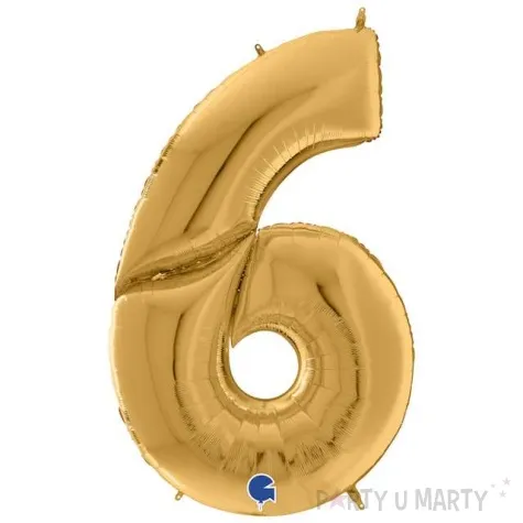 balon foliowy cyfra 6 zloty grabo 64 dgt