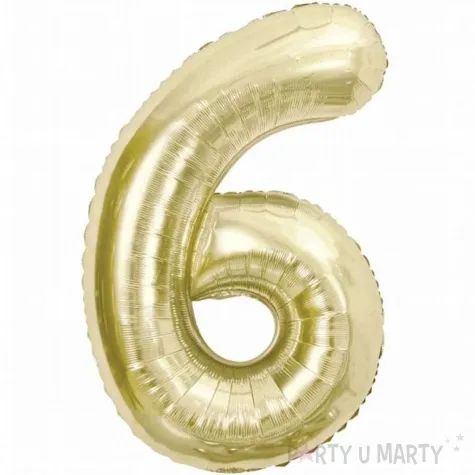 balon foliowy cyfra 6 zloty jasny godan 33 dgt