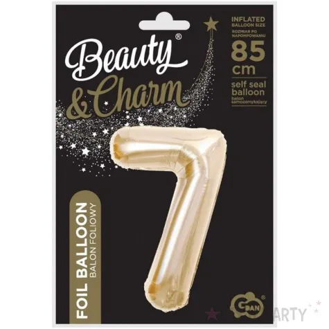 balon foliowy cyfra 7 beauty charm zloty jasny godan 33 dgt
