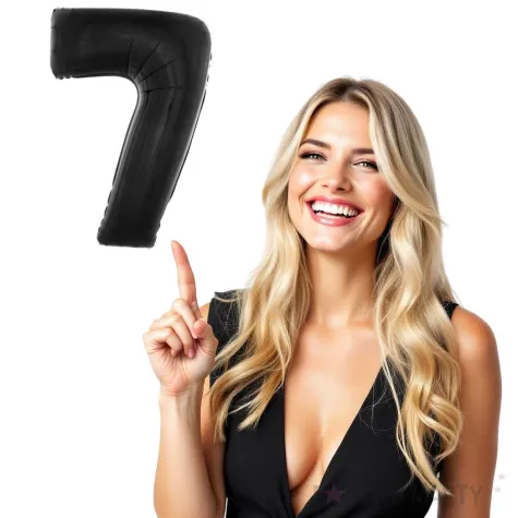 balon foliowy cyfra 7 czarny funny fashion 40 dgt
