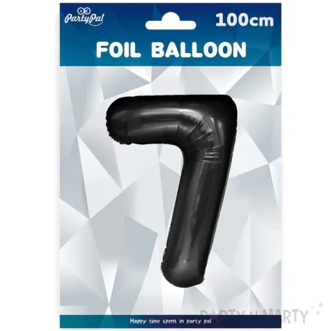 balon foliowy cyfra 7 czarny partypal 39 dgt