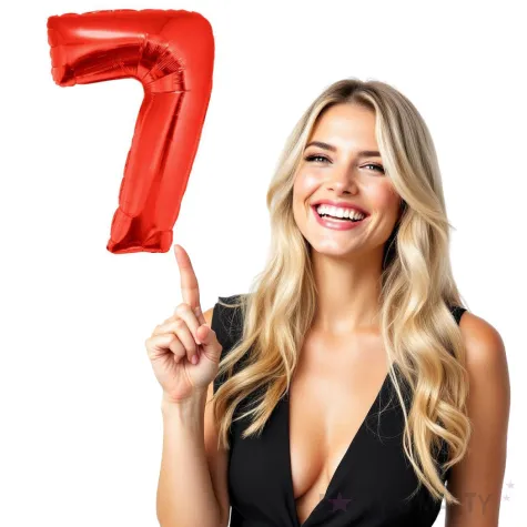 balon foliowy cyfra 7 czerwony funny fashion 40 dgt