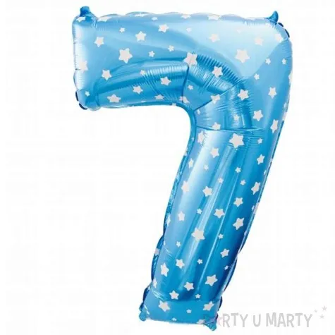 balon foliowy cyfra 7 gwiazdki niebieski godan 26 dgt